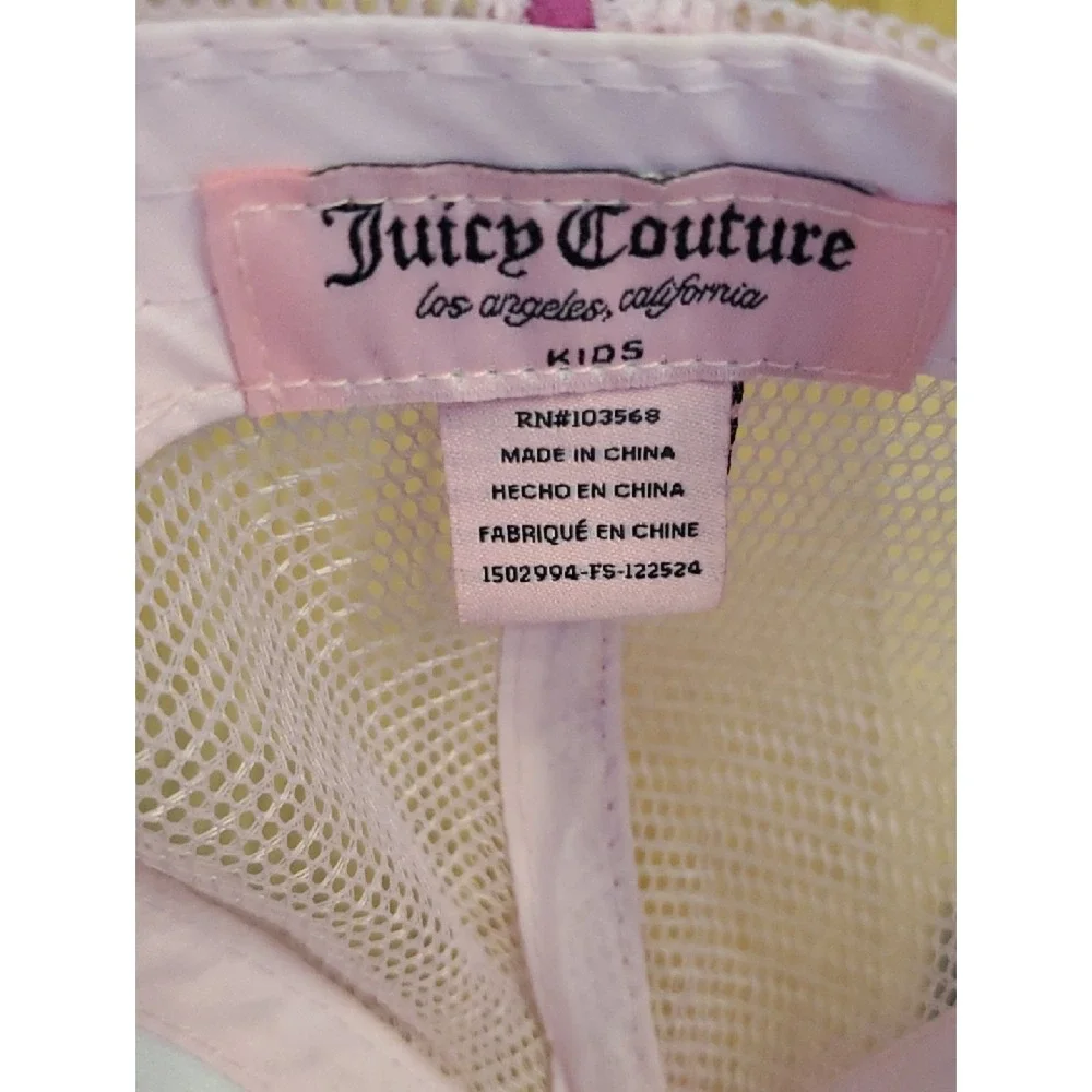 Juicy‎ Couture Light Pink Rhinestone And Velvet Trucker Hat For Kids
